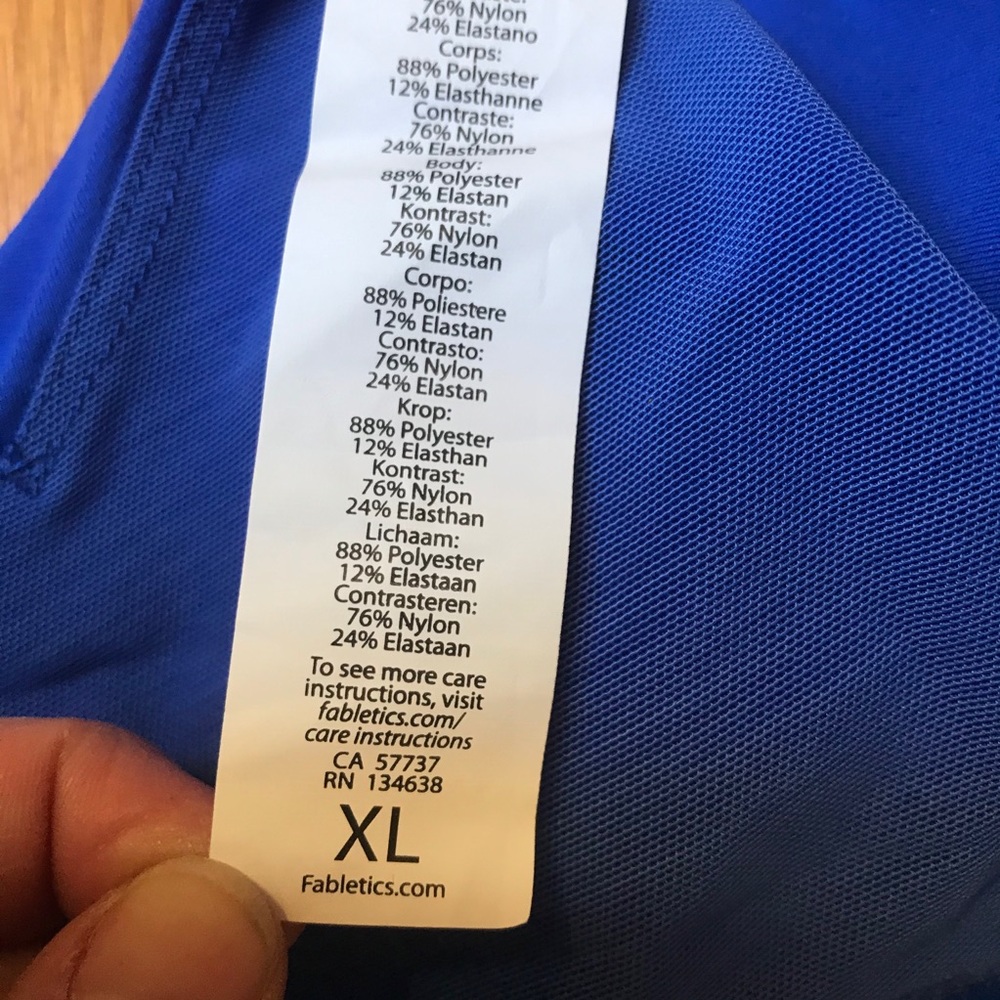 Fabletics Royal Blue Eden Crossback Bra, NWT, XL - Picture 15 of 15